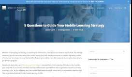 
							         5 Questions to Guide Your Mobile Learning Strategy | BLP								  
							    