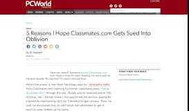 
							         5 Reasons I Hope Classmates.com Gets Sued Into Oblivion ...								  
							    