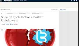 
							         5 Useful Tools to Track Twitter Unfollowers - Mashable								  
							    