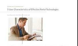 
							         5 User Characteristics of Effective Portal Technologies - Perficient Blogs								  
							    