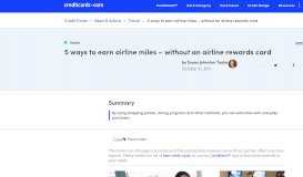 
							         5 ways to earn airline miles â€“ without an airline rewards card ...								  
							    