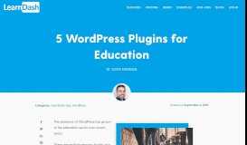 
							         5 WordPress Plugins for Education - LearnDash								  
							    