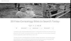 
							         50 Free Genealogy Sites to Search Today - Family History Daily								  
							    
