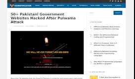 
							         50+ Pakistani Government Websites Hacked After Pulwama Attack								  
							    