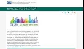 
							         500 Cities Project: Local data for better health | Home page | CDC								  
							    