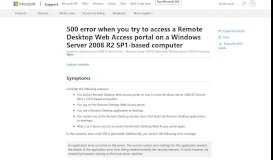 
							         500 error when you try to access a Remote Desktop Web Access ...								  
							    