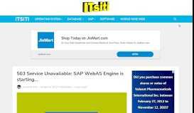 
							         503 Service Unavailable: SAP WebAS Engine is starting... - ITsiti								  
							    
