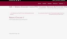 
							         5/6 ~ Spring Concert I with FTC Chamber Singers & Concert Pops ...								  
							    