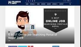 
							         6 BEST Online Job Searching Portal of Nepal 2019 | Prabidhi Info								  
							    