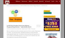 
							         6 H1B Visa Dropbox Expereinces India - Intreview Waiver Program 2018								  
							    
