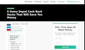 
							         6 Home Depot Cash Back Hacks That Will Save You Money								  
							    