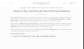 
							         6 Steps to Sign Up Online for Equity Principal Auditions - Actor Aesthetic								  
							    