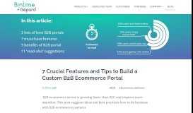 
							         7 Crucial Features and Tips to Build a Custom B2B Ecommerce Portal								  
							    