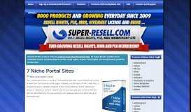 
							         7 Niche Portal Sites | Super-Resell - Largest Resell Rights, PLR ...								  
							    