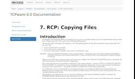 
							         7. RCP: Copying Files - TCPware 6.0 User's Guide								  
							    