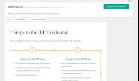 
							         7 Steps to the IBP Credential - The IBP Institute								  
							    