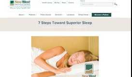 
							         7 Steps Toward Superior Sleep - New West Physicians : New West ...								  
							    
