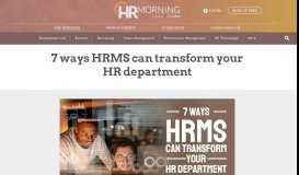 
							         7 ways HRMS can transform your HR department - HRMorning								  
							    