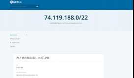 
							         74.119.188.0/22 Netblock Details - Xplornet Communications ...								  
							    