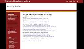 
							         741st Faculty Senate Meeting | Faculty Senate - UMass Amherst								  
							    