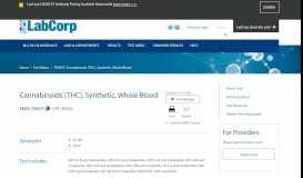 
							         790697: Cannabinoids (THC), Synthetic, Whole Blood | LabCorp								  
							    