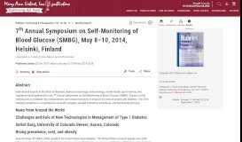 
							         7th Annual Symposium on Self-Monitoring of Blood Glucose (SMBG ...								  
							    