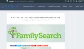 
							         8 Features of FamilySearch You're Probably Not Using - Genealogy ...								  
							    