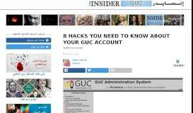 
							         8 Hacks You Need to Know About Your GUC Account | The Insider ...								  
							    