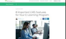
							         8 Important LMS Features for your E-Learning Program								  
							    