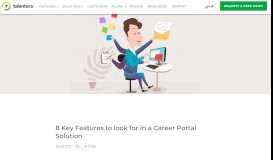 
							         8 Key Features to look for in a Career Portal Solution – Talentera								  
							    