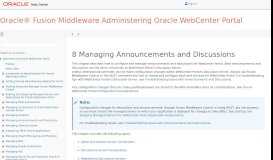 
							         8 Managing Announcements and Discussions - Oracle Docs								  
							    