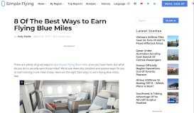 
							         8 Of The Best Ways to Earn Flying Blue Miles - Simple Flying								  
							    