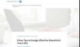 
							         8 Tips to Design Effective SharePoint Team Site - ProServeIT								  
							    