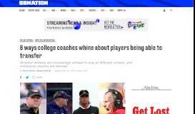 
							         8 ways college coaches whine about players being able to ... - SB Nation								  
							    