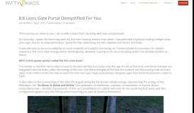 
							         8:8 Lions Gate Portal Demystified For You | Patty Kikos								  
							    
