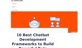 
							         9 Best Chatbot Development Frameworks to Build Powerful Bots								  
							    