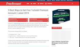 
							         9 Best Ways to Get Free Turbobit Premium Account | Latest 2019								  
							    