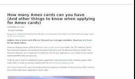 
							         9 Common Mistakes Folks Make With Amex Credit Cards and Points ...								  
							    