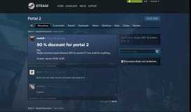 
							         90 % discount for portal 2 :: Portal 2 General Discussions								  
							    