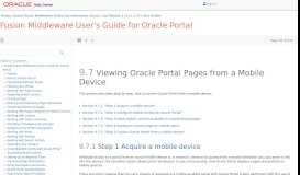 
							         9.7 Viewing Oracle Portal Pages from a Mobile Device - Oracle Docs								  
							    