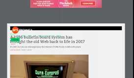 
							         A 1986 bulletin board system has brought the old Web back to life in ...								  
							    