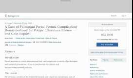 
							         A Case of Fulminant Portal Pyemia Complicating Hemicolectomy for ...								  
							    