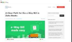 
							         A Clear Path for the e-Way Bill in Zoho Books « Zoho Blog								  
							    