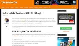 
							         A Complete Guide on SBI HRMS Login - TechGYD.COM								  
							    