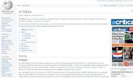 
							         A Crítica – Wikipédia, a enciclopédia livre								  
							    