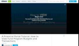 
							         A Financial Portal Tutorial: How to View Fund Program Budgets and ...								  
							    