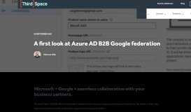 
							         A First Look at Azure AD B2B Google Federation | ThirdSpace Blogs								  
							    