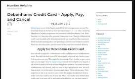 
							         A guide to applying, paying and cancelling your Debenhams credit card								  
							    