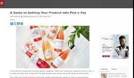 
							         A Guide to Getting your Product into Pick n Pay - SME								  
							    