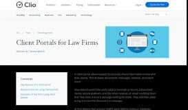 
							         A Guide to Using Client Portals For Law Firms | Clio								  
							    